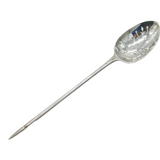 George II Sterling Silver Shell Back Mote Spoon Antique c1750 London