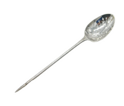 George II Sterling Silver Shell Back Mote Spoon Antique c1750 London