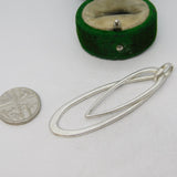Sterling Silver Modernist Leaf Drop Charm Pendant Vintage c1970
