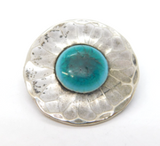 Arts & Crafts White Metal Ruskin Pottery 'Guild Button' Brooch Antique 1902