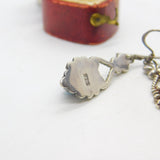 Mexican Sterling Silver & Modernist Cabochon Turquoise Earrings Vintage