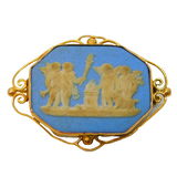 Victorian 9ct Gold Mounted Wedgwood Jasperware Cameo Brooch Antique c1840s
