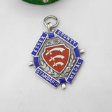 Sterling Silver Enamel Essex County Fob Medal Antique 1938 Birmingham