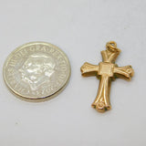 Edwardian 9ct Yellow Gold Religious Cross Pendant Antique c1910