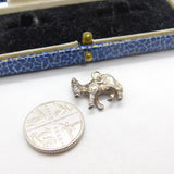 Sterling Silver Walking Donkey Charm Pendant Vintage c1970
