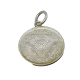 Sterling Silver South African Coin Threepence Charm Pendant Vintage c1970