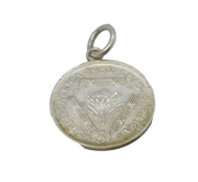 Sterling Silver South African Coin Threepence Charm Pendant Vintage c1970