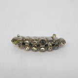 Sterling Silver Two-Tier Sparkling Paste Set Brooch Pin Antique c1920 Art Deco