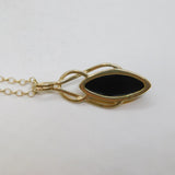 Sterling Silver Baltic Amber Celtic Style Ellipse Pendant Necklace Modern c2000