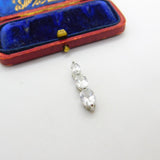 Sterling Silver Diamond Paste Trio Drop Charm Pendant Vintage c1970