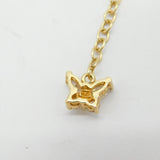 Sterling Silver Gilt Graduating Paste Set Necklace Butterfly Clasp Vintage