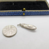 Sterling Silver Traditional Flat Shoe Charm Pendant Vintage c1970