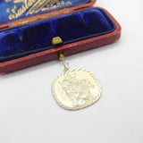 Sterling Silver Square St Christopher Charm Pendant Vintage c1970