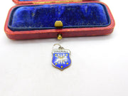 Sterling Silver and Enamel Dingwall Travel Shield Charm Pendant Vintage c1970