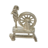 Sterling Silver Spinning Wheel Charm Pendant Vintage c1970