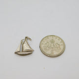 Sterling Silver Sloop Sail Boat Charm Pendant Vintage c1970s