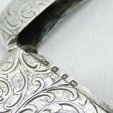 Victorian Sterling Silver Floral Pattern Vesta Case Antique 1897 Birmingham