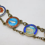 Sterling Silver & Colourful Enamel Bahamas Souvenir Bracelet Antique c1940