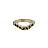 Sterling Silver Stamped Moon & Stars Pattern Wavy Band Ring Vintage c1970 Size J