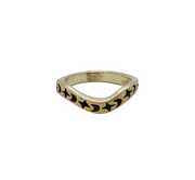 Sterling Silver Stamped Moon & Stars Pattern Wavy Band Ring Vintage c1970 Size J