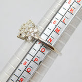 Sterling Silver 23 Stone Diamond Dress Ring Vintage c1970 Size N 1/2