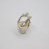 Sterling Silver Wine/Champagne In Ice Bucket Charm Pendant Vintage c1970