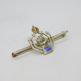 Sterling Silver 'Royal Armoured Corp' Enamel Sweetheart Brooch Antique c1940's