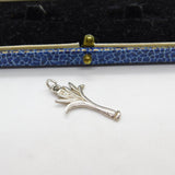 Sterling Silver Palm Frond Charm Pendant Vintage c1970