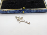 Sterling Silver Palm Frond Charm Pendant Vintage c1970