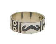 Sterling Silver Oxidised Navejo Design Band Ring Vintage c1970 Size L 1/2