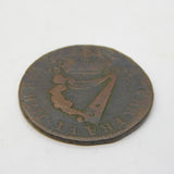 King Charles II Irish Half Penny Coin Antique 1680 Fair Condition