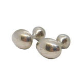 Pair of Cast Sterling Silver Modernist Style Gents Cufflinks Vintage 2000 London