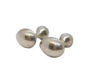 Pair of Cast Sterling Silver Modernist Style Gents Cufflinks Vintage 2000 London