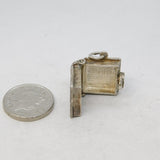 Sterling Silver Opening Holy Bible Charm Pendant Vintage c1970