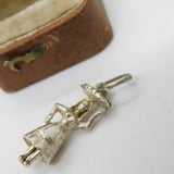 Sterling Silver Lady Carrying Food on Head Charm Pendant Vintage c1970