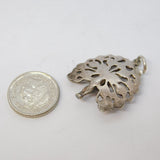 Sterling Silver Jeweled Peacock Charm Pendant Vintage c1970