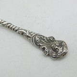 Victorian Sterling Silver Fairy & Snake Pattern Mustard Spoon Antique 1850