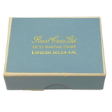 Blue Card Jewellery Box 'Pearl Cross Ltd, London' Antique c1930 Art Deco