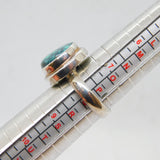 Sterling Silver Round Turquoise Studio Style Chunky Ring Vintage c1990 Size Q