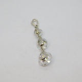 Sterling Silver CZ Triple Graduating Rounds Drop Pendant Contemporary c2000s