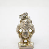 Sterling Silver Green Man Beast Style Charm Pendant Vintage c1970
