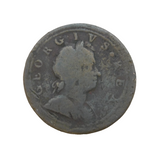 King George I 2nd Issue Copper Half Penny Coin Antique 1722 Fair Condition