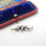Sterling Silver Dolphin Duo Charm Pendant Vintage c1970