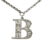 Victorian Sterling Silver Floral 'B' Initial Brandy Decanter Label Antique