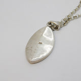 Sterling Silver & Coloured Mother of Pearl Drop Pendant Necklace Vintage