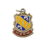 Sterling Silver Enamel Herm Charm Pendant Vintage c1970s