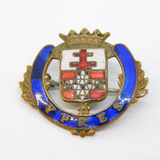 WW1-era Gilt Metal Colourful Enamel Ypres Sweetheart Brooch Antique c1916