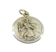 Sterling Silver St Christopher Travel Charm Pendant Vintage c1970