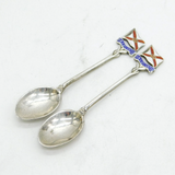 Sterling Silver & Enamel 'RMS Atlantis' Souvenir Spoons Antique 1913