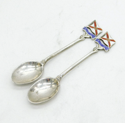 Sterling Silver & Enamel 'RMS Atlantis' Souvenir Spoons Antique 1913